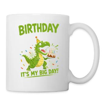 Birthday Saurus T-rex Dino Cake Party Roar - Mug - white - Right