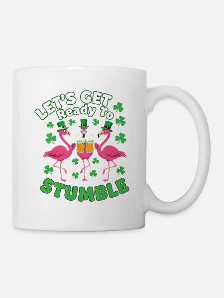 St Patricks Day Flamingos Prost - Tasse - Weiß