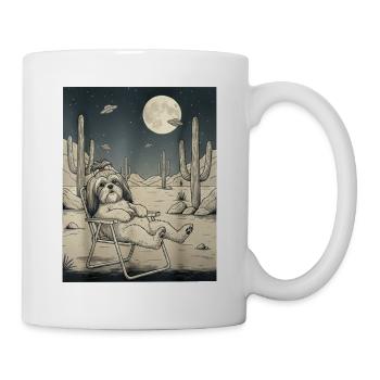 Chien du désert Maltipoo au clair de lune - Mug blanc - blanc - Droite