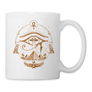 Ägyptische UFO-Vision - Tasse - Weiß - Rechts