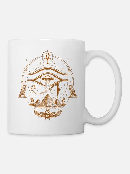 Ägyptische UFO-Vision - Tasse - Weiß