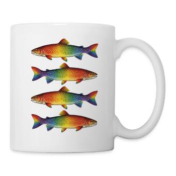Rainbow Pride Trout Vintage Retro Fish - Mug - white - Right