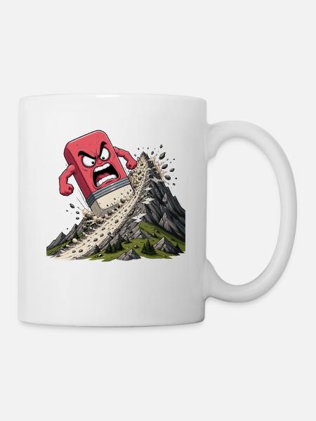 Wütender Radiergummi Bergsturm - Tasse - Weiß