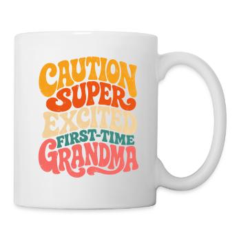 Beware super excited first granny - Mug - white - Right