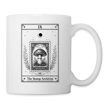 Der Briefmarkenarchivar | Tarotkarte - Tasse - Weiß - Rechts