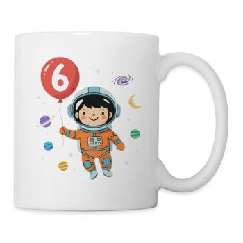 Ballon 6 Geburtstag sechster Geburtstagsgeschenk - Tasse - Weiß - Rechts