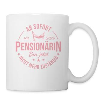 Pensionärin 2026 Hängematte Abschied Kollegin - Tasse - Weiß - Rechts