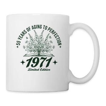 55. Geburtstag Wildblumen Jahrgang 1971 Retro - Tasse - Weiß - Rechts