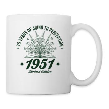75th Birthday Wildflowers Vintage 1951 Retro - Mug - white - Right
