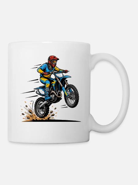 Motocross Sprung - Tasse - Weiß