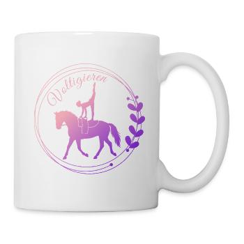 Voltigieren Nadel – Sport Outfit für Voltigierer - Tasse - Weiß - Rechts