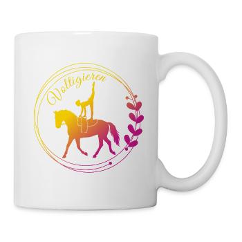 Voltigieren Nadel – Sport Outfit für Voltigierer - Tasse - Weiß - Rechts