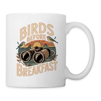 Birds before breakfast - Mug - white - Right