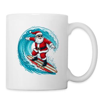 Christmas In July Surfing Santa Claus - Mug - white - Right
