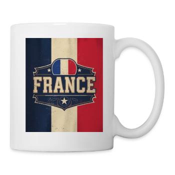 Französische Frankreich Flagge Vintage - Tasse - Weiß - Rechts