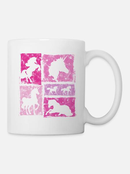 Einhorn Perspektiven – Vintage-Stil Mit Sternen - Tasse - Weiß