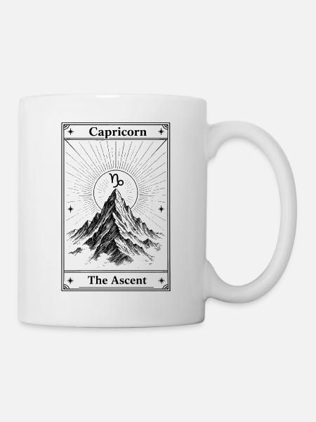 Steinbock | Tarotkarte Sternzeichen - Tasse - Weiß
