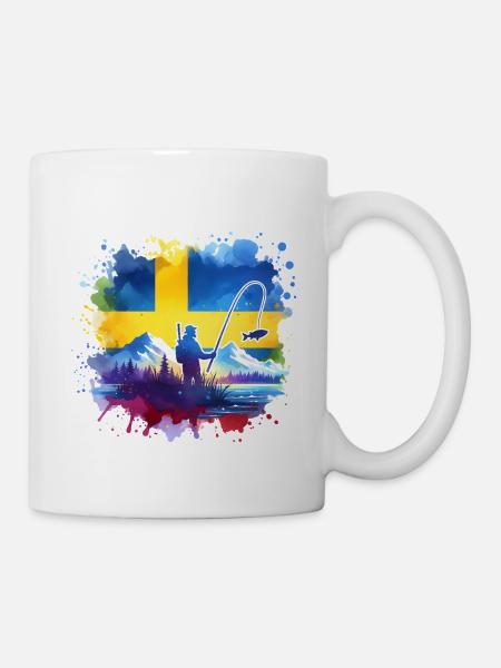 Schweden Angler - Tasse - Weiß
