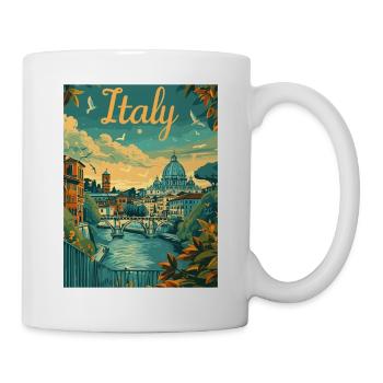 Italy Panorama on the Tiber - Mug - white - Right