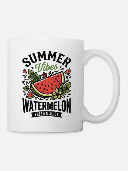 Sommer Vibes Wassermelone - Tasse - Weiß