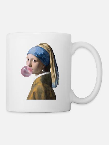 Bläschen im Vermeer-Stil - Tasse - Weiß