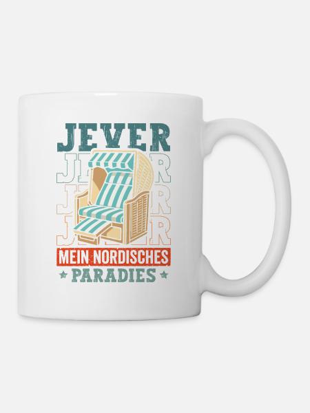 Nordisches Strandkorb Paradies - Tasse - Weiß