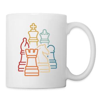 Schach Retro Schachfiguren Schachspieler - Tasse - Weiß - Rechts