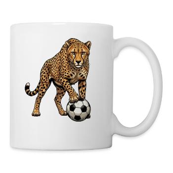 Attaquant de football Léopard - Mug blanc - blanc - Droite
