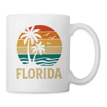 Florida Sunset Palmen Silhouette - Tasse - Weiß - Rechts
