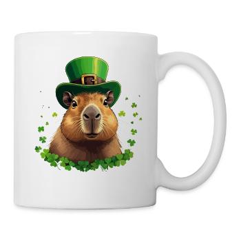 Kleeblatt Capybara unter St Patrick Hut - Tasse - Weiß - Rechts