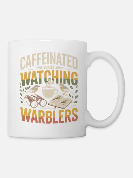Kaffee, Warbler und Lesezeit - Tasse - Weiß