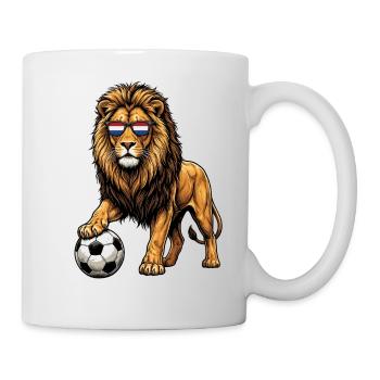 Football Cool Lion Drapeau des Pays-Bas - Mug blanc - blanc - Droite