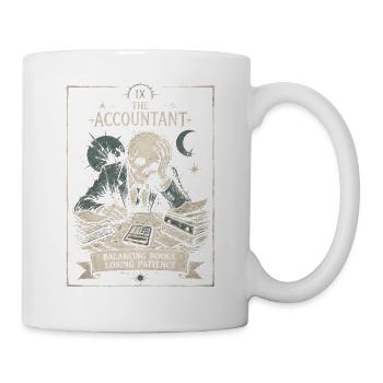 Funny Accountant Balancing Books Retro Art - Mug - white - Right