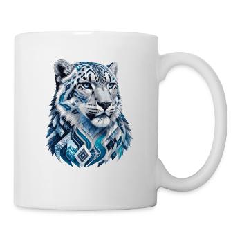 Tête de tigre de glace géométrique - Mug blanc - blanc - Droite