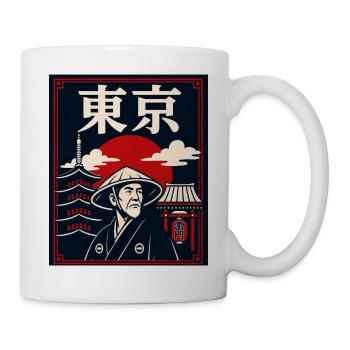 Tokyo Sonnenuntergang Samurai - Tasse - Weiß - Rechts