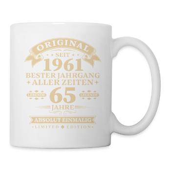 Original 1961 Bester Jahrgang 65. Geburtstag - Tasse - Weiß - Rechts