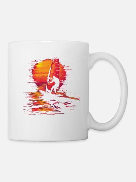 Windsurfen Vaporwave - Tasse - Weiß