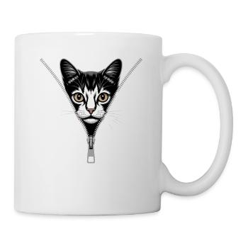 Cat Zipper Cat Mom Cat Cute Cats - Mug - white - Right