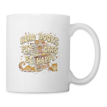 Read Books Pet Cats Be Happy Cats Bookworm - Mug - white - Right