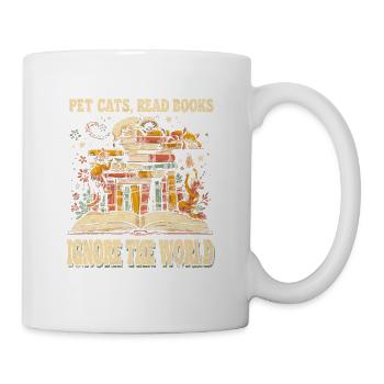 Pet Cats Read Books Ignore The World Cat Book - Mug - white - Right