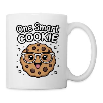 One Smart Cookie - Schlauer Keks mit Brille - Tasse - Weiß - Rechts