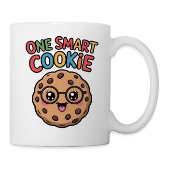 Un Cookie Intelligent - Cookie Intelligent avec des Lunettes - Mug blanc - blanc - Droite