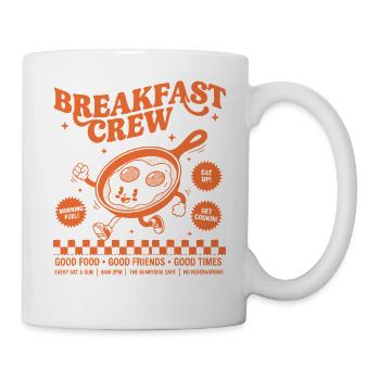 Frühstück Lustiger Brunch Kaffee Pfannkuchen Essen Speck - Tasse - Weiß - Rechts