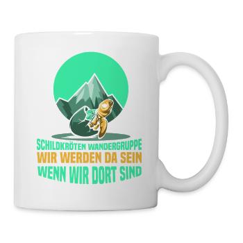 Schildkörten Wandergruppe Wander Bergsteiger - Tasse - Weiß - Rechts