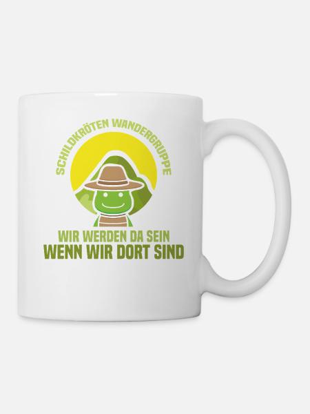 Schildkörten Wandergruppe Wander Bergsteiger - Tasse - Weiß