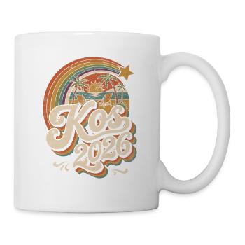 KOS 2026 Retro Strand Regenbogen - Tasse - Weiß - Rechts
