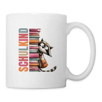 Schulkind Waschbär Einschulung  - Tasse - Weiß - Rechts