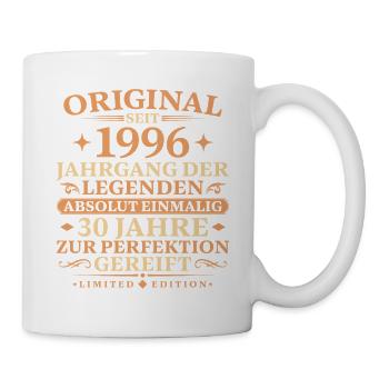 1996 geboren Vintage 30. Geburtstag Geschenk - Tasse - Weiß - Rechts