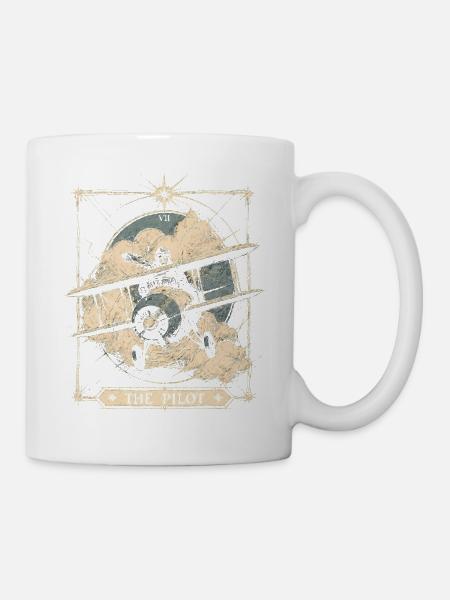Pilot Arcana Style Aviation Vintage Art - Tasse - Weiß