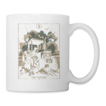 The Farmer Tractor Vintage Illustration - Mug - white - Right